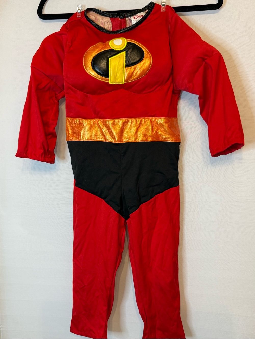 Disney The Incredibles Costume Kids XXS Red Muscle Jumpsuit Halloween